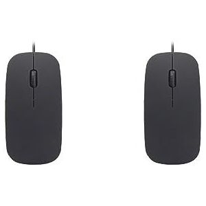 2 set bedrade ultradunne mini-muis desktop computer laptop mat zwart wit schattige ergonomische gamingmuis, zwart
