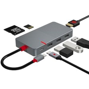ANYPLUS 7-in-1 multiport adapter USB C met USB 3.0, docking station, 4K HDMI, PD 100 W, SD/TF-kaartlezer voor MacBook Pro Air HP iPad Dell