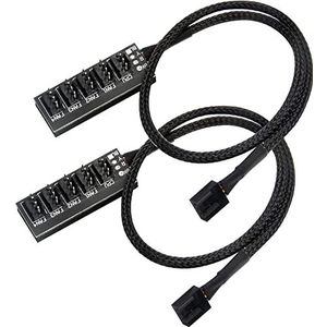 HuaLiSiJi PC ventilator Hub 12V PWM Hub 10 kanaals 4Pin PWM CPU moederboard ventilatoraansluiting desktop computer koeler behuizing ventilator (5 Poorten 2stuks)