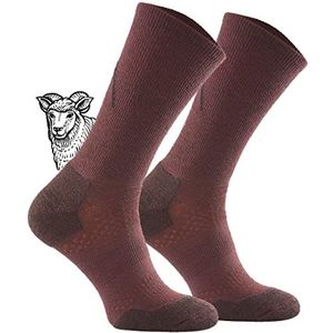 TODO BP Merino Wandelsokken voor heren, dames en kinderen, trekkingsokken van merinowol, ademend, anti-blaren, geproduceerd in de EU, rood (rode wijn), 39-42 EU