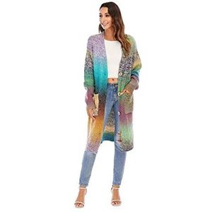 NC - Regenboog - Lange Jas - Kleurrijk - Wollen Vest