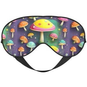 Kleurrijke droom paddestoel unisex elastische verstelbare gesp ontwerp verduisterende slaap oogmasker voor thuis reizen yoga kantoor dutje