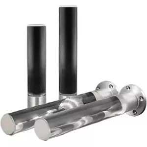 CasaXXl 4 x meubelpoten met schroefdraad, geborsteld roestvrij staal, veelzijdig inzetbare poten voor meubels, bank, kast, tafel, verschillende maten (120 mm), zilver, zwart