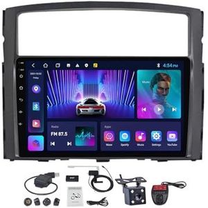 Android 12 2 DIN Autoradio Stereo 9 inch Screen voor Mitsubishi Pajero 4 V80 2006-2014 Carplay Android Auto GPS-navigatie Bluetooth RDS FM DAB+ Radio Stuurbediening Voice Control (Size : M100CP)
