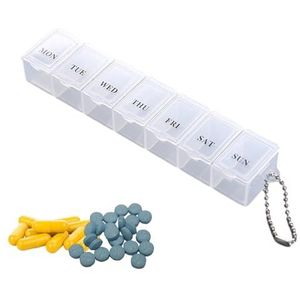 7-daagse pillen-organizer, transparante pillendoos-organizer voor dagelijks gebruik, stofdichte pillen-organizer, mini-pillensorteerder, stijlvolle medicijnorganizer voor op reis Bseid