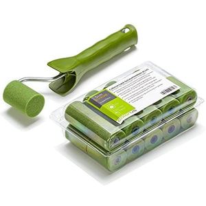 Colorus Lakset 20 x verfroller 5 cm superfijn met beugel verfroller klein | lakroller recht | verfrollen voor op water gebaseerde lakken | lakrollers schuimroller lak