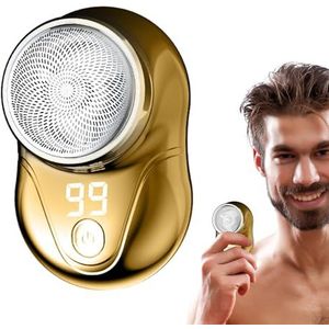Elektrisch reisscheermes, mini-scheerapparaat voor mannen - Wasbaar elektrisch scheerapparaat voor mannen, toiletartikelen in reisformaat, draagbaar, led-display, elektrisch scheerapparaat oplaadbaar
