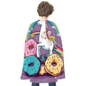 MNBVKL Halloween Cape, Eenhoorns Donut Regenboog Gedrukt Halloween Cape, duurzame Halloween Cape, Opvouwbare Halloween Cape