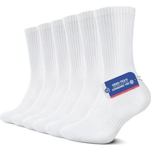 YouShow Klassieke Katoenen Tennissokken voor dames en heren 6 paar - Maat 39-42