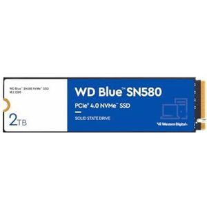 WD Blue SN580 NVMe SSD 2 TB (PCIe Gen4 x4, tot 4.150 MB/s lezen, M.2 2280, nCache 4.0 technologie) Blauw