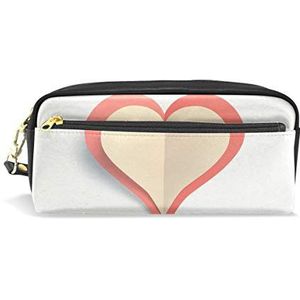 Eslifey Papier Liefde Draagbare Pouch PU Lederen School Pen Case Stationaire Potlood Tassen voor Kinderen Waterdichte Cosmetische Tas Make-up Beauty Case