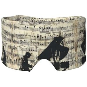 Bladmuziek Print Slaap Masker voor Mannen Vrouwen, Zachte Oogbedekking, Geluiddichte Slaap Oorkap Hoofdband voor Reizen, Nap