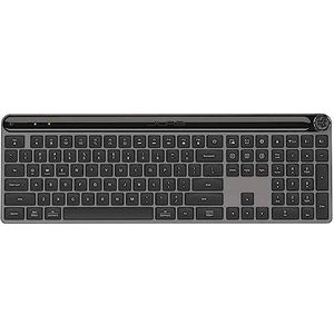 JLab Epic Advanced Wireless Keyboard - Multi-Device Backlit Oplaadbaar Bluetooth-toetsenbord met 2,4G USB-connectiviteit, slank ontwerp, full-size kantoortoetsenborden met stille toetsen voor