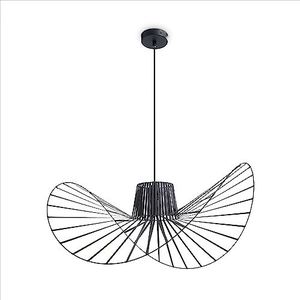 Paco Home LED Pendellamp Hanglamp Woonkamer Eetkamer Slaapkamer Pendelarmatuur Modern Design Stijlvol Alu E27, Kleur:Schwarz (Ø90cm), Lamptype__Kleur:Hanglamp - Zwart