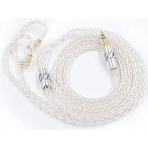 J&R KZ ZSN/ZSN Pro/ZS10 Pro koptelefoon, verzilverde upgrade-kabel, 2-polig, 0,75 mm, zeer zuiver, zuurstofvrij koper, hoofdtelefoonkabel