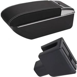 auto-interieurdecoratiedoos Auto-armsteunbox Centraal Inhoud Opbergdoos Arm Auto-onderdelen USB-oplader Voor BR-V (Color : D3 Black white NoUSB)