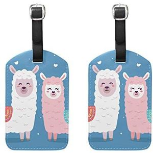 Bagage Labels,Paar Liefde Alpaca Print Bagage Bag Tags Travel Tags Koffer Accessoires 2 Stuks Set