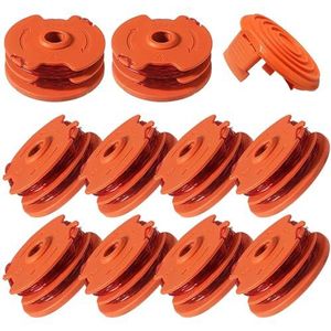 Katifee WA0007/ 50022833 vervangende lijn trimmerspoel 16ft 0,065"" voor Worx WG116 WG119 WG183 elektrische draadtrimmers, 11-pack (10-lijn spoel + 1 dop)