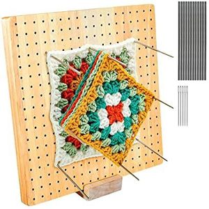 Gehaakt blokbord | Houten vierkante breistandaard - Weefbenodigdheden Geschenken voor moeders en grootmoeders die van breien houden Fanelod