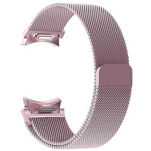 Milanese Loop band fit for Samsung Galaxy Horloge 6 4 Classic 5 pro 40mm 44mm 47mm 43mm Metalen Armband fit for Galaxy Horloge 4 6 Band (Color : Pink gold, Size : Galaxy Watch6 44mm)