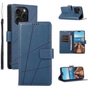 Smartphone Flip-hoesjes Mode portemonnee-hoesje compatibel met iPhone 15 Pro 6,1-inch hoesje met kaarthouder, flip-folio-hoesje schokbestendig TPU-binnenomhulsel, volledige beschermhoes premium zacht