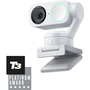 Insta360 Link 2 - PTZ 4K-webcam voor pc/Mac, 1/2"" sensor, AI-tracking, HDR, AI-ruisonderdrukkende microfoon, gebarenbediening voor streaming, videogesprekken, gaming, werkt met Zoom, Teams, Twitch en