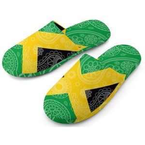 Jamaica Paisley Vlag Volledige Print Vrouwen Slippers Warme Anti-Slip Rubber Zool Huis Schoenen Voor Indoor Hotel