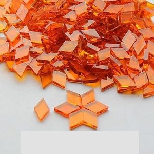 Mozaïek tegels mozaïek DIY tafellamp gekleurd glas decoratieve kandelaar handgemaakte materialen 200 G/zak 58 (kleur: oranje-hoge transmissie)