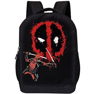Marvel Comics Classic Deadpool Backpack - Black Knapsack 16 Inch Padded Bag (Deadpool 1)