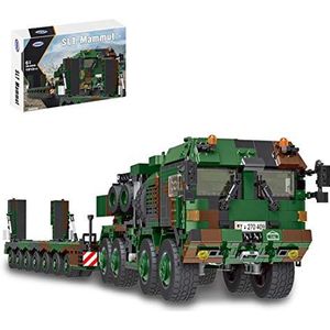 MMOC Technic Tank bouwstenen, militaire bouwstenen, tanktransporter, vrachtwagen, modelbouwset, compatibel met Lego, 1912 delen