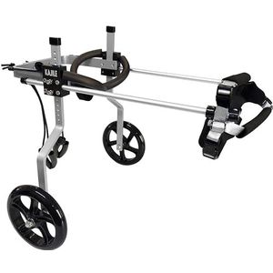 KAJILE Verstelbare 2 wielen hond rolstoel voor kleine hondjes,S-2 grootte voor achterpoten revalidatie,Hoogte 25-30cm,Breedte 15-20cm,Lengte 18-25cm