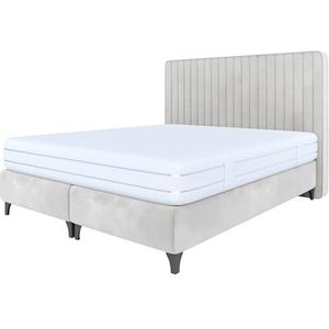 FURNISTAR Boxspringbed VIENAPLUS met pocketvering matras tweepersoonsbed gestoffeerd bed modern slaapkamerbed met zwarte poten slaapkamer (120x200 acept 22)