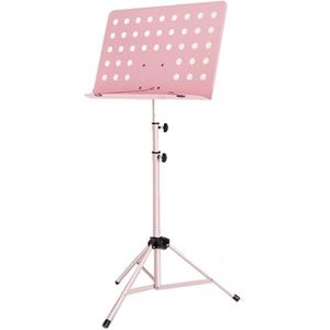 Muziekstandaard, Draagbare Muziekstandaard, Opvouwbare Muziekstandaard, In Hoogte Verstelbaar (tot 55,1 Inch) For Instrumentspel, Band En Koor (Color : Pink, Size : 140cm)