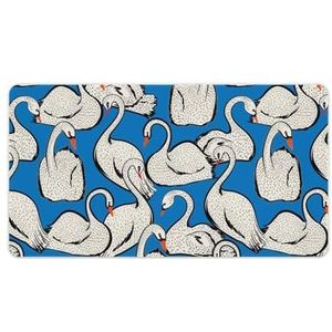 Zwaan Vogels Blauw Mode Bureau Muismat Antislip Gaming Muismat Accessoires Decor 40X75cm
