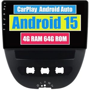 RoverOne Auto Stereo CarPlay Hoofd Unit voor Peugeot 107 voor Toyota Aygo 2005-2014 Android Auto Touchscreen Sat Navi Bluetooth WiFi Radio Speler