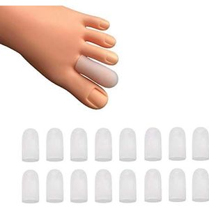 16 stuks teenbeschermers, teenbeschermers, teenbeschermers om de tenen te beschermen tegen wrijven, ingegroeide teennagels, likdoorns, blaren, hamertenen en andere pijnlijke teenproblemen (wit)