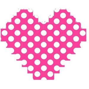 Roze stippen gedrukt bouwstenen blok puzzel hartvormige foto DIY bouwsteen puzzel gepersonaliseerde liefde baksteen puzzels voor hem, voor haar, voor geliefden