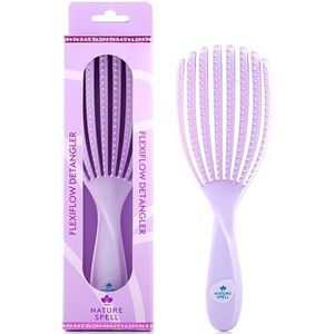 Nature Spell FlexiFlow ontwarrende haarborstel, flexibele strengen voor zacht borstelen, elimineert knopen en vermindert breuk, geschikt voor alle haartypes, paars