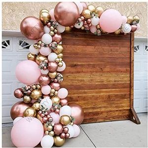 Ballonnen 101 stks Chrome Rose Gold Ballonnen Garland Arch Kit Roze Witte Ballon for Douche Bruiloft Verjaardag Christma Party Decor Heliumballonnen