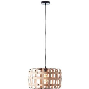 Brilliant Lamp Woodline hanglamp 1 flg bamboe 42cm glas / metaal bruin 1x A60, E27, 60 W