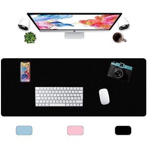 LL-COEUR Grote Kunstleer Waterbestendig Muismat Computer Kantoor Bureaulegger (1000 x 400 x 2 mm, Zwart)