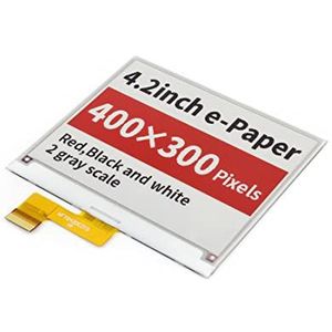 Waveshare 4.2 Inch E-Paper Raw Display Panel(B),400x300 Resolution Red Black White Three-Color E-Ink Electronic Paper Screen Without PCB for Raspberry Pi/Jetson Nano/Arduino/STM32 with SPI Interface