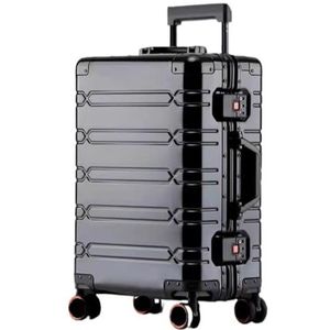 Trolleykoffer Aluminium Magnesium Metaal Harde Schaal Koffer Trolley Reizen Grote Capaciteit Reiskoffer (Color : E, Size : 20inch)