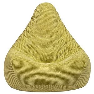 Loft 25 Volwassen Highback Zitzak Stoel | Corduroy Stof Indoor Woonkamer Gaming Zitzak Ligstoel | Interne Voering | Ergonomisch Ontwerp (Lime, Zitzak)