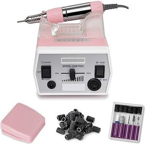 Nagelvijl elektrisch, Elektrische nagelboormachine, professionele 30000 RPM manicureboor for acrylnagel, verlenggellak(Pink)