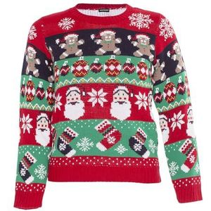 NOROZE Jongens meisjes unisex Kerstmis 3D pullover kinderen Xmas kerstman sneeuwpop rendier pinguïn trui trui, peperkoek bel rood, 7-8 Jaren