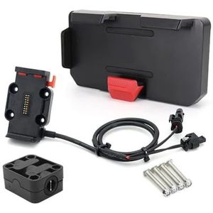 Telefoonhouder Motorfiets Voor BMW Voor R1200RT Voor R1250RT Adventure Navigatie Beugel Motorfiets USB Mobiele Telefoon GPS Draadloos Opladen Ondersteuning Navigatie Plaatbeugel (Color : -set - 12mm