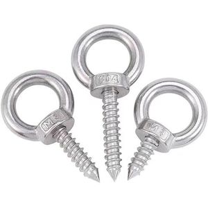 Ooghaakbout, 304 Zelftappende hijsoogbout, verpakking van 2-4 stuks, verschillende maten(M6*16mm 4pcs)