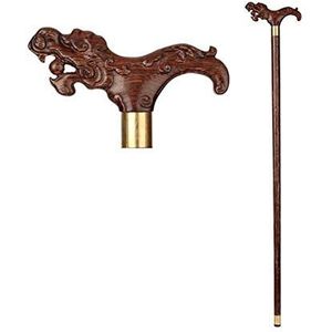 Houten wandelstokken met ergonomisch handvat Gegraveerde antislip wandelstokken