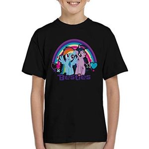 My Little Pony Twilight Sparkle Rainbow Dash Besties T-shirt voor kinderen - zwart - XL